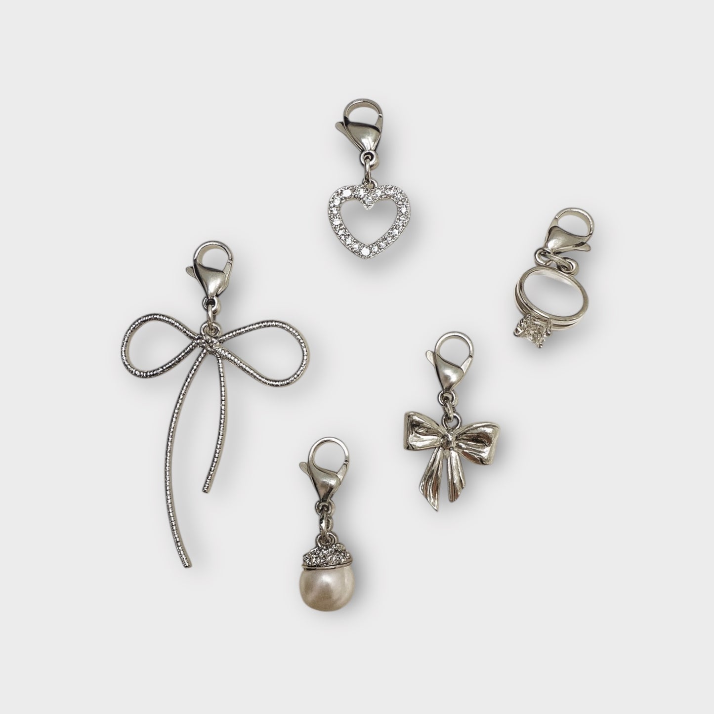 Engagement Ring Charm Set - Silver