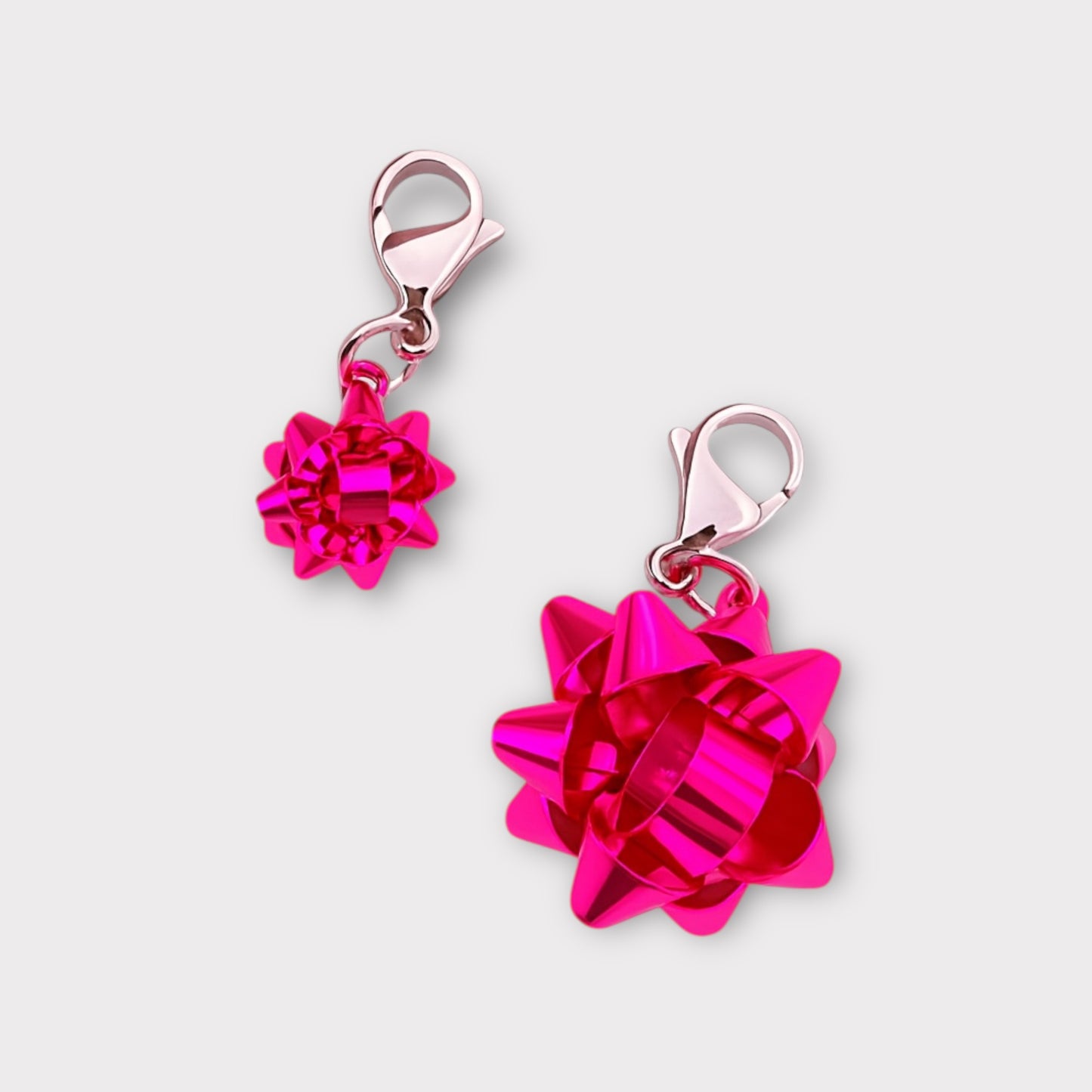 Pink Metallic Bow Charms