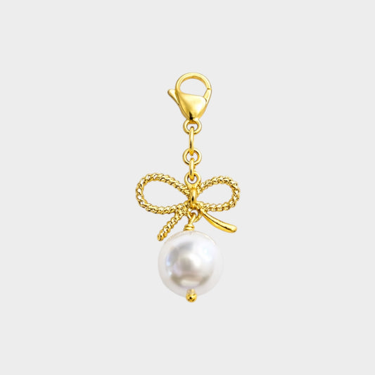 Pearl Bow Drop Charm