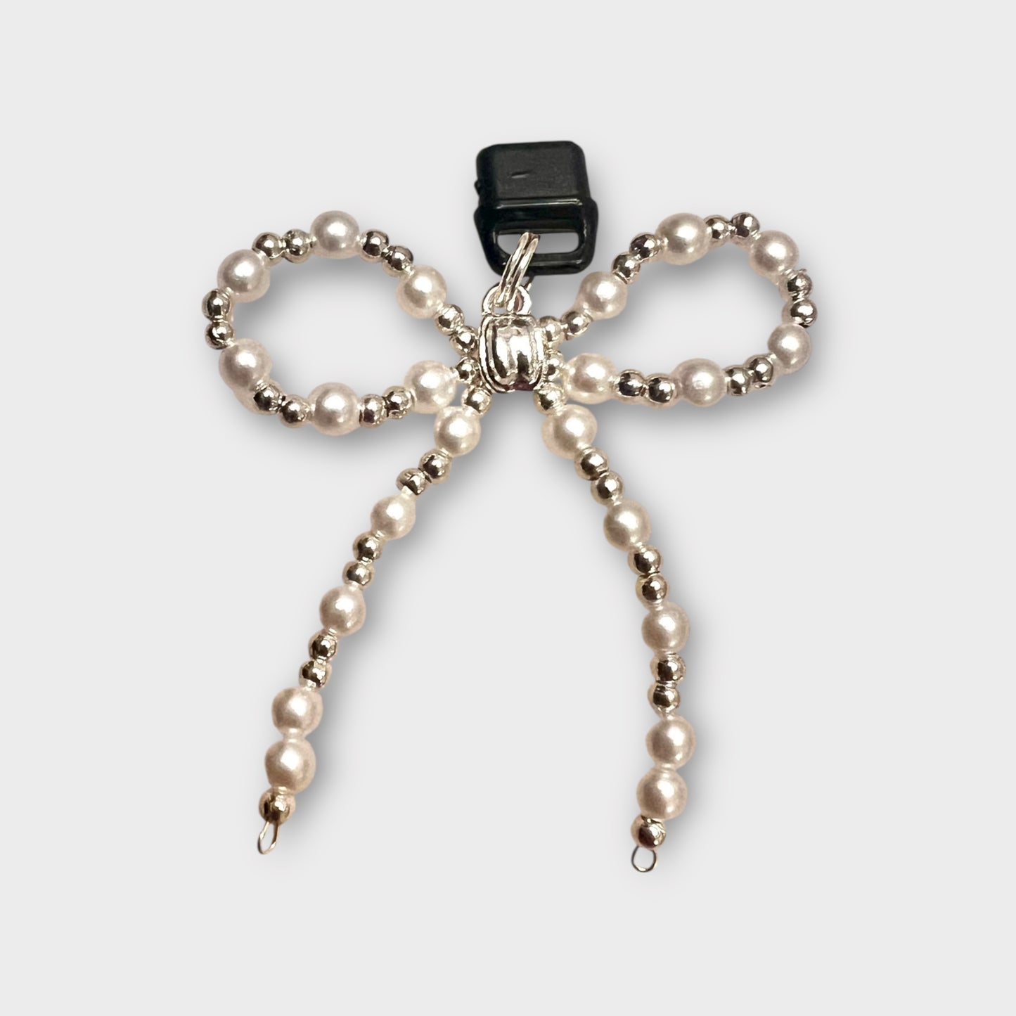 Pearl Beaded Bow Phone Charm
