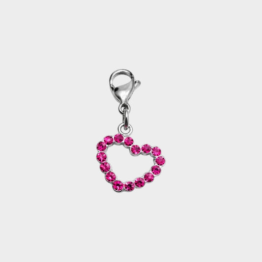 Pink Crystal Heart Charm